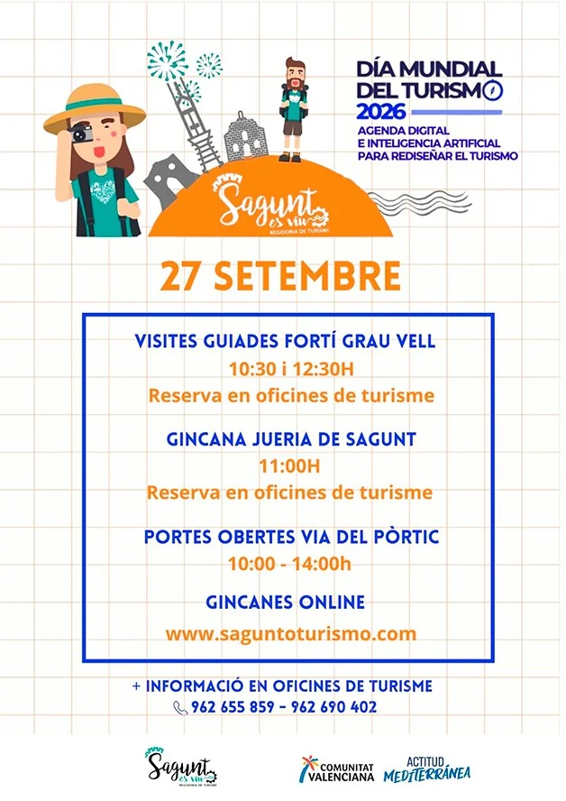 Cartel del Día Mundial del Turismo en Sagunto 2026