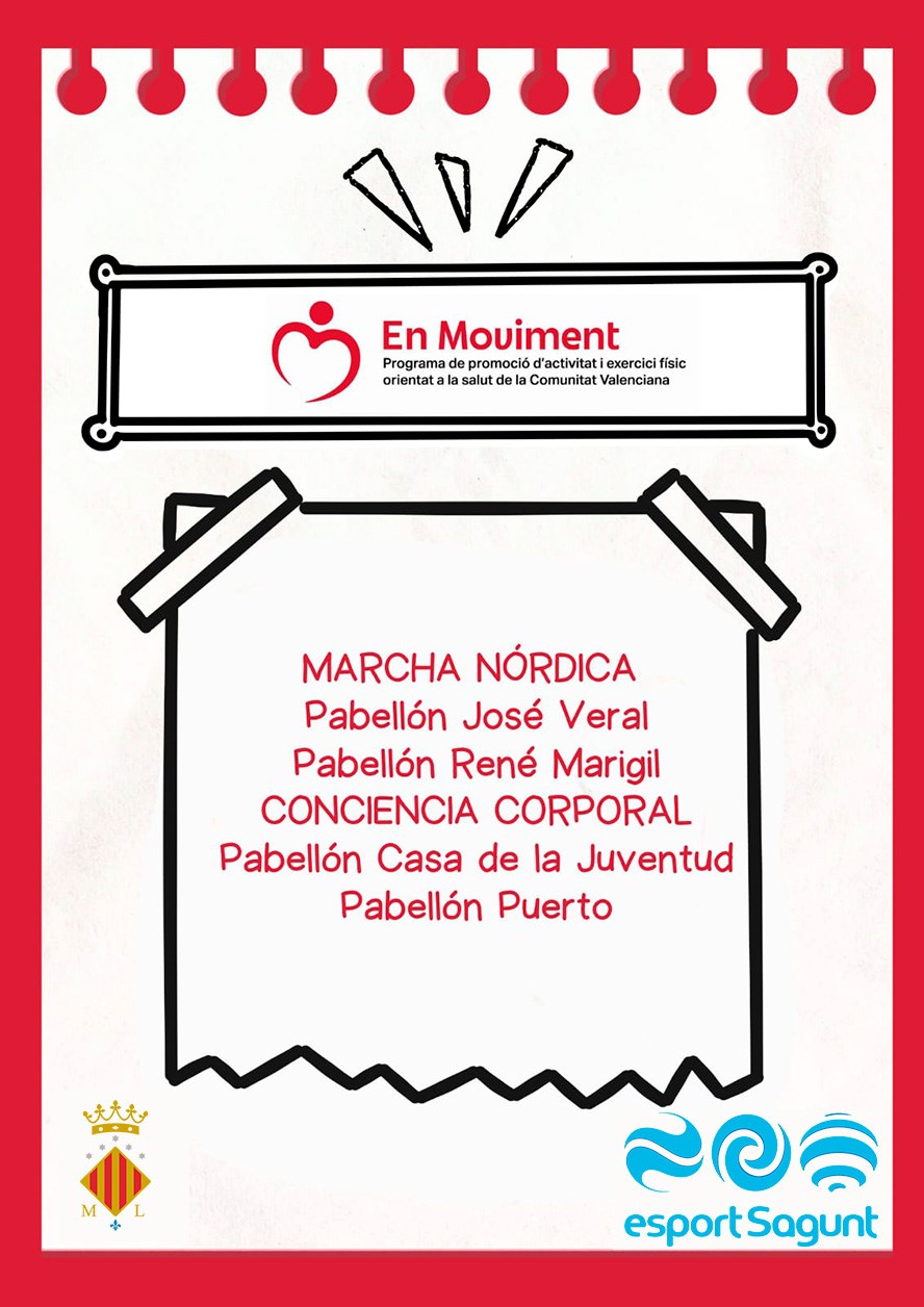 Cartel oficial de la tercera edición del programa En moviment de Sagunto