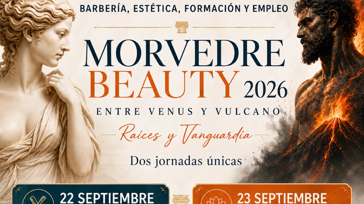 Cartel oficial de Morvedre Beauty 2026, el primer foro comarcal de peluquería, barbería y estética
