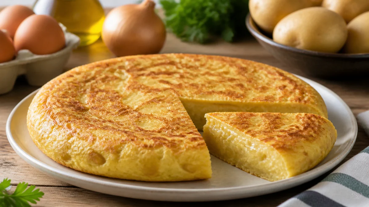Tortilla de patatas jugosa