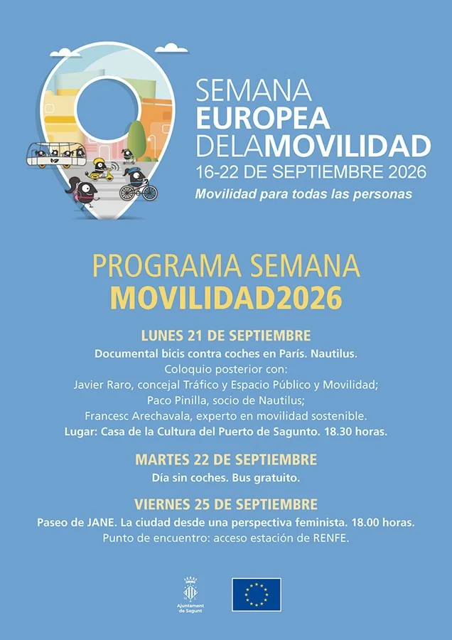 Cartel de la Semana Europea de la Movilidad de Sagunto 2026