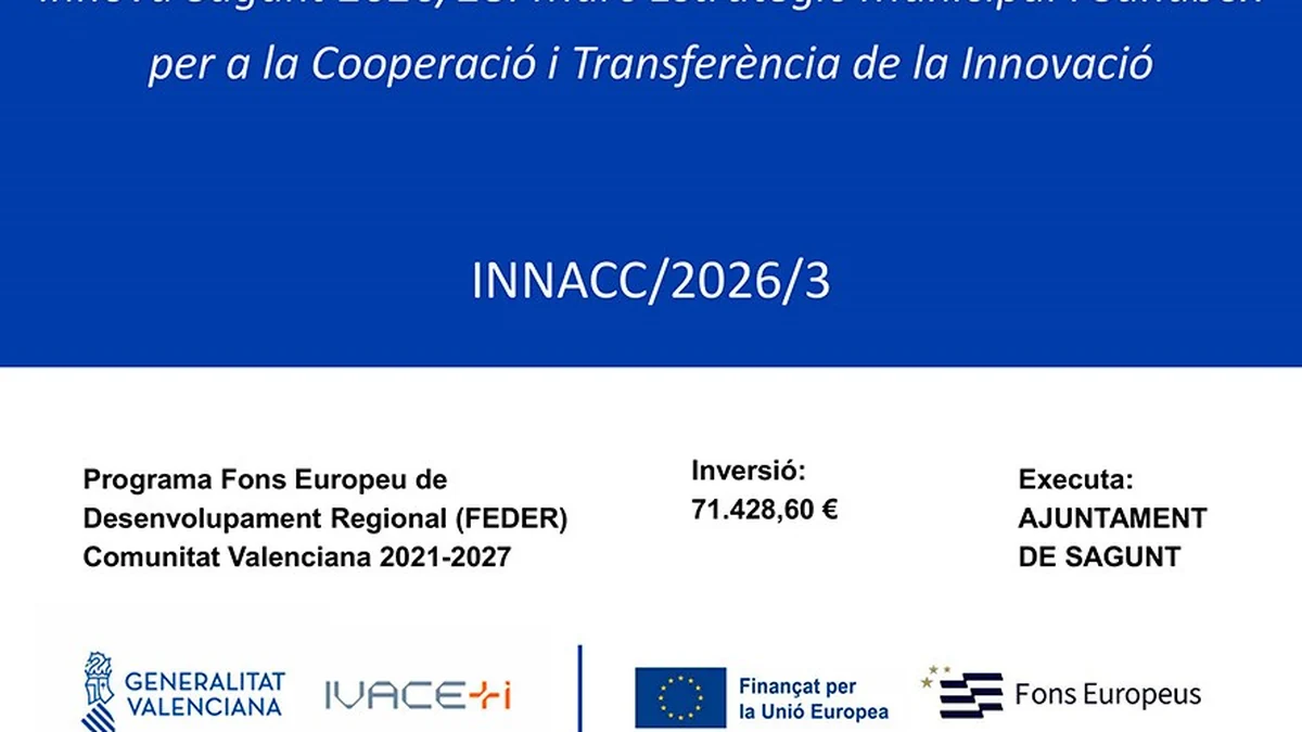 Cartel oficial del proyecto Innova Sagunt 2026/28